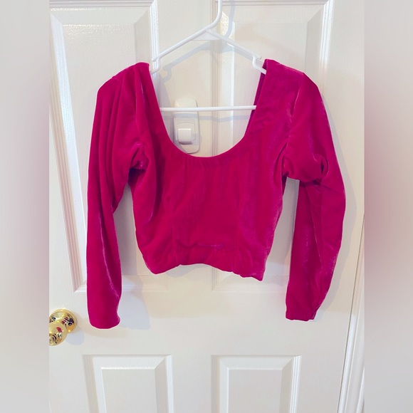 Hot pink lehenga (lengha)/ saree velvet blouse - Picture 3 of 3